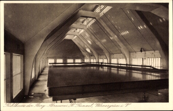 Postcard Wernesgrün Steinberg in Vogtland, cold store of the H. Günnel mountain brewery, Grenzquell
