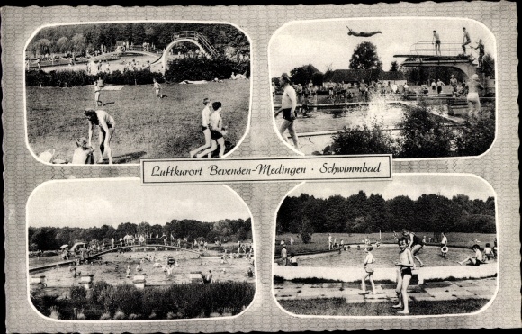 Postcard Medingen Bad Bevensen in Lower Saxony, swimming pool