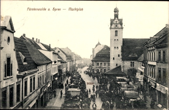 Postcard Fürstenwalde an der Spree, market square