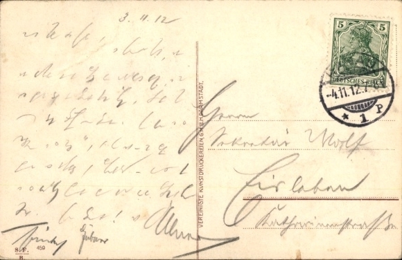Postcard Darmstadt in Hessen, Wedding Tower