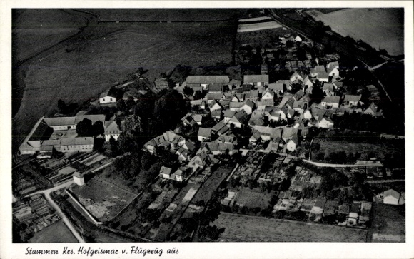 Postcard Stammen Trendelburg in Hesse, aerial photograph