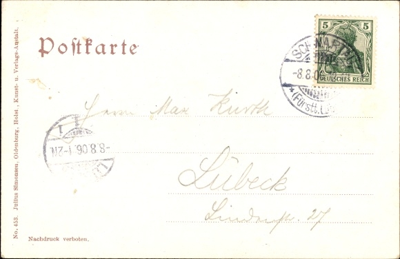 Postcard Bad Schwartau in Holstein, forest hall, restaurant
