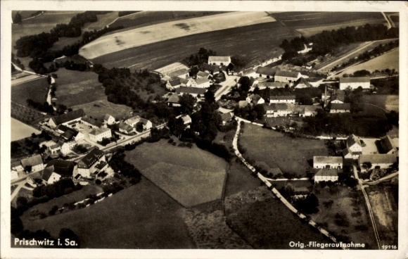 Ak Gaußig Prischwitz, luchtfoto