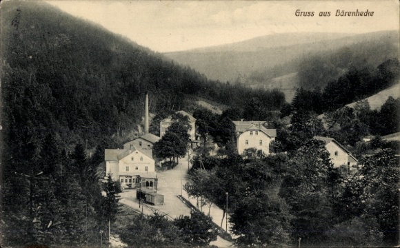 Postcard Bärenhecke Johnsbach Glassworks in the Eastern Ore Mountains, Panorama