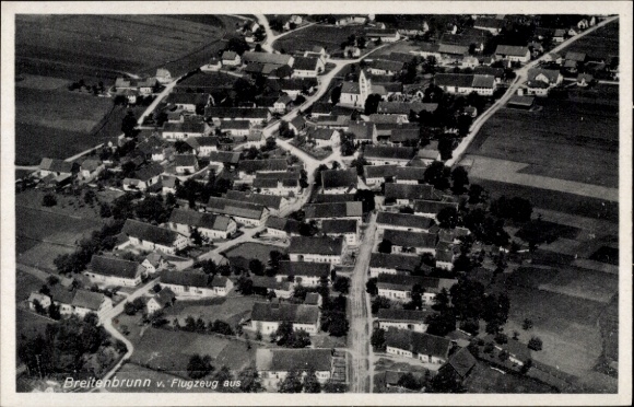 Postcard Breitenbrunn Swabia Unterallgäu, aerial photograph