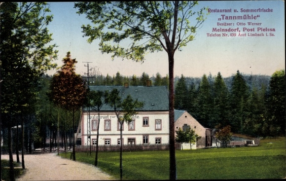 PC Meinsdorf Callenberg Sachsen, Restaurant Tannmühle, owner Otto Werner