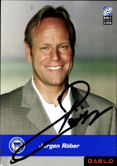 Handtekeningkaart coach Jürgen Röber, Hertha Berlin