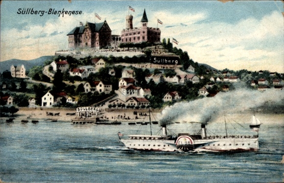 Ak Hamburg Altona Blankenese, Elbpartie mit Süllberg, Dampfer Elbe