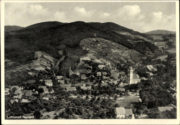 Postcard Neusatz Bühl in Baden, aerial photograph