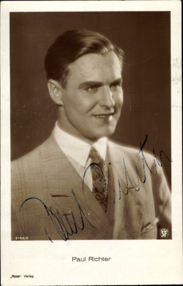 Postcard Actor Paul Richter, Portrait, Ross 3140/2, Autograph