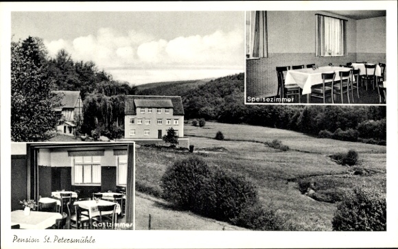 Postcard Wallrabenstein Hünstetten im Taunus, Pension St. Petersmühle, guest room