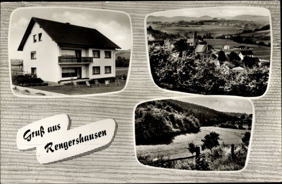 Postcard Rengershausen Frankenberg an der Eder, house Sonnenblick, town view, surroundings