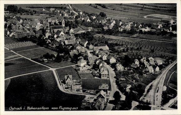 Ak Ostrach in Oberschwaben, Fliegeraufnahme
