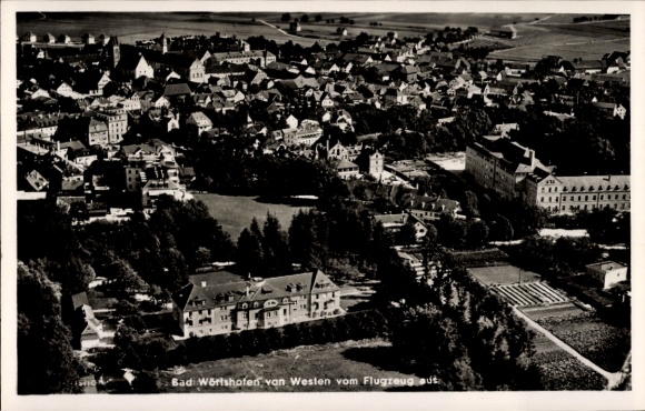 Postcard Bad Wörishofen in Unterallgäu, aerial photograph of the town