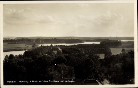 Ak Penzlin in Mecklenburg, Blick auf den Stadtsee und Anlagen