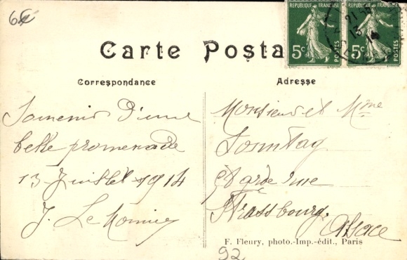 Postcard Meudon Hauts de Seine, staircase to the terrace