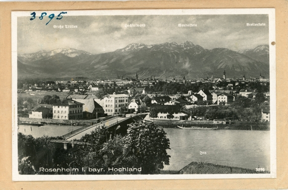 6 glass negatives Rosenheim Upper Bavaria, Inn, overall view, various views