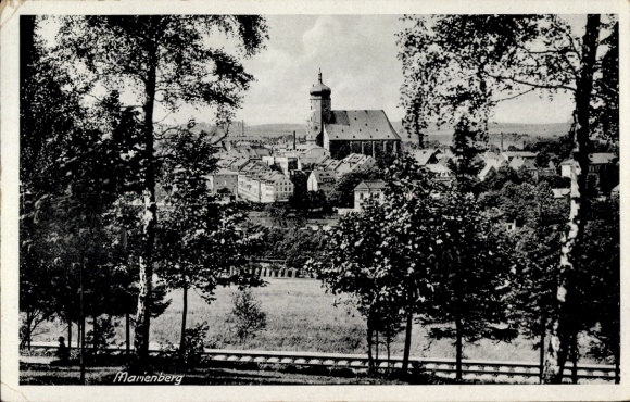 Postcard Marienberg in the Ore Mountains Saxony, city view
