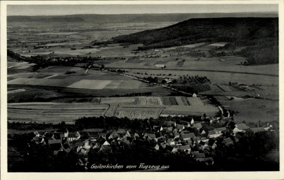 Postcard Gailenkirchen Schwäbisch Hall in Württemberg, landscape photo, aerial view, fields, Dö