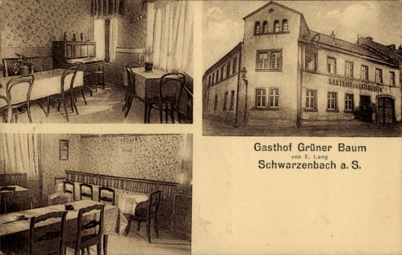 Ak Schwarzenbach an der Saale Oberfranken, Gasthof Grüner Baum