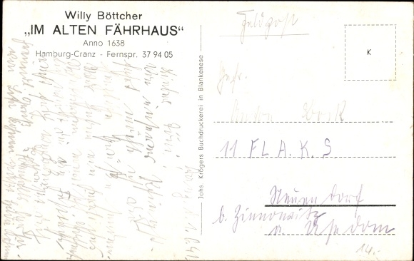 Postcard Hamburg Harburg Cranz, inn in the old ferry house