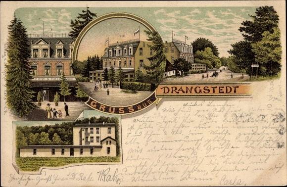 Chromo-Litho Drangstedt Geestland, Hotel and Restaurant, Kurhaus, partial views