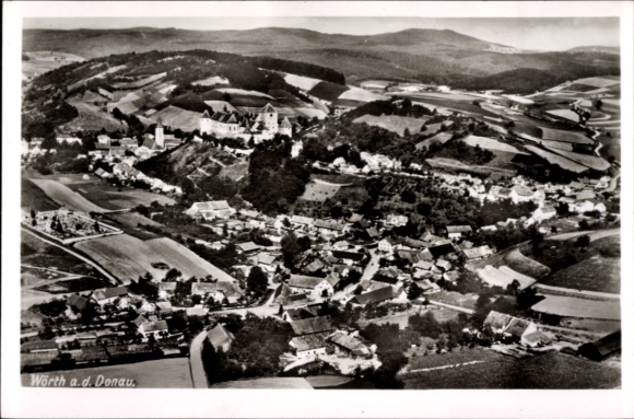 Ak Wörth an der Donau Oberpfalz Bayern, Fliegeraufnahme