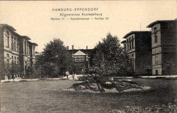 Postcard Hamburg Nord Eppendorf, General Hospital, Pavilion 11, Operating Theatre