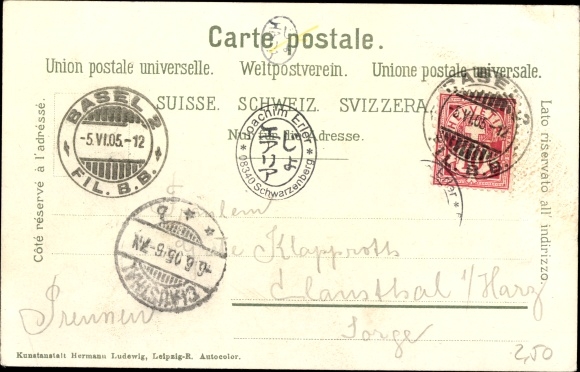 Postcard Bâle Basel Stadt Schweiz, View of Spalentor, Tram Birsfelden