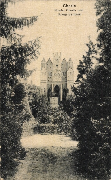 Postcard Chorin in der Mark, Koster, war memorial