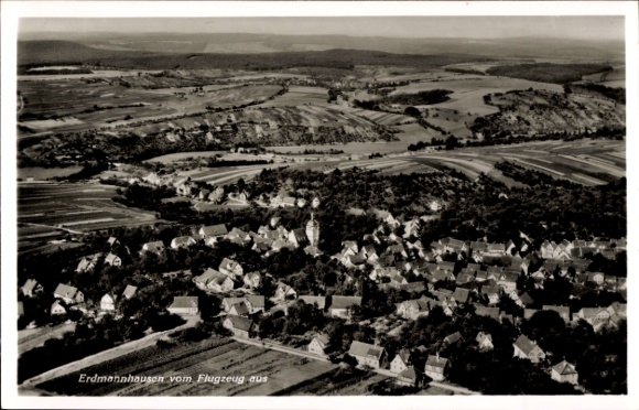 Postcard Erdmannhausen in Württemberg, aerial photograph
