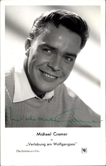 Ak Schauspieler Michael Cramer, Portrait, Autogramm, Verlobung am Wolfgangsee