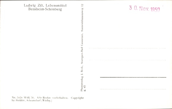 Postcard Schönberg Bensheim an der Bergstraße, aerial photograph, food Ludwig Zill