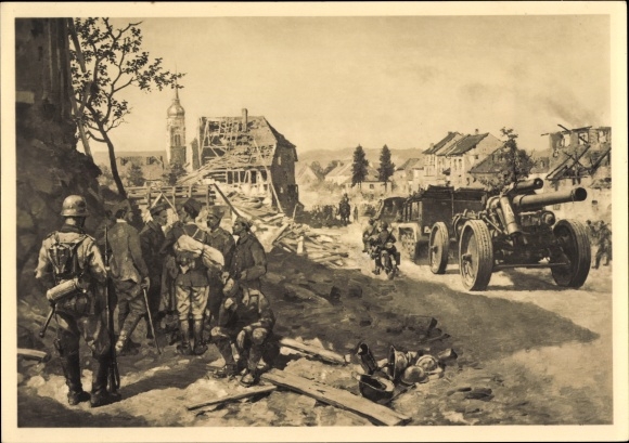 Künstler Ak Handel Mazetti, E. v., Vormarsch des XII. A. K. durch Johannes Rohrbach