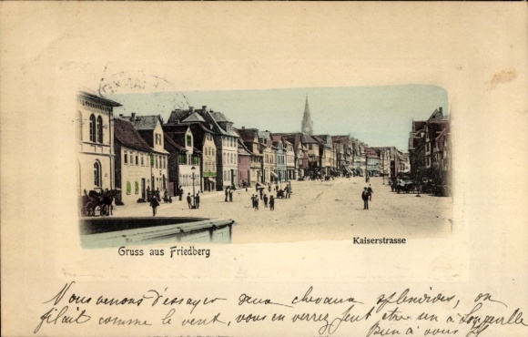 Passepartout Postcard Friedberg in Hessen, Kaiserstraße