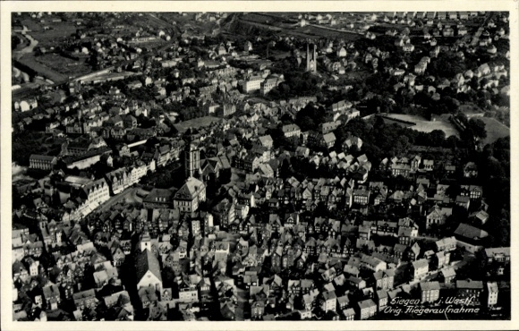 Postcard Siegen in Westphalia, aerial photograph of sights, buildings