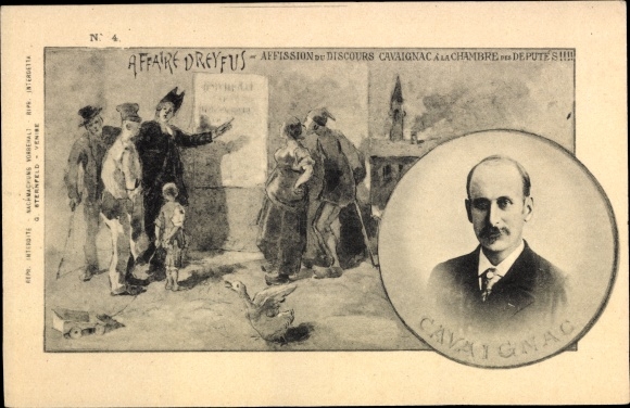 Judaika Postcard Cavaignac in the Chamber of Deputies, Portrait, Dreyfus Affäre