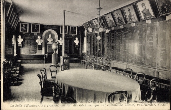 PC Saint Cyr sur Mer Var, interior view, Salle d'Honneur, portrait of generals, Paul Kréder