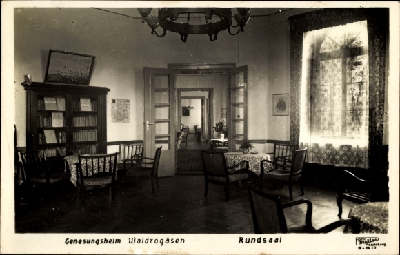 Foto Ak Waldrogäsen Wüstenjerichow Möckern in Saksen-Anhalt, herstellingsoord, ronde kamer, foto Müller