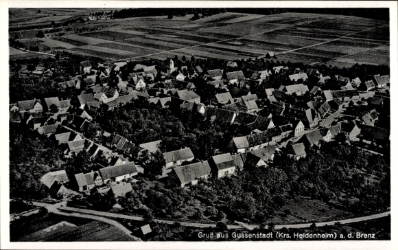 Postcard Gussenstadt Gerstetten in Württemberg, aerial photograph