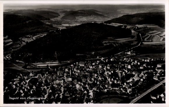 Ak Nagold im Schwarzwald, Fliegeraufnahme