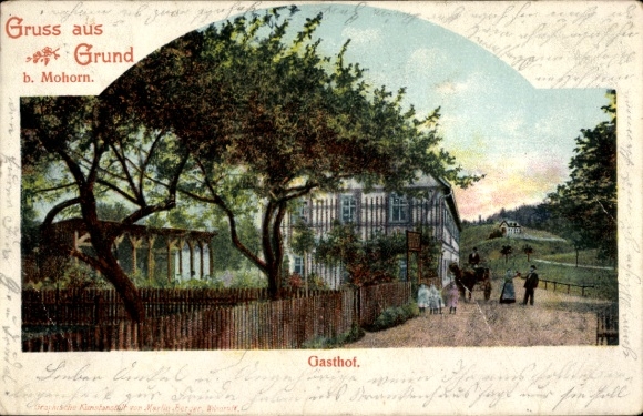 Postcard Grund Mohorn Wilsdruff Saxony, Inn