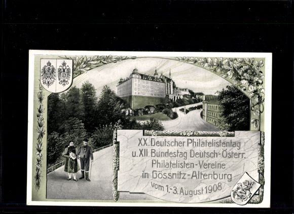 Postwaardestuk Ak PP 23 C9 05, 20e Duitse Filatelistendag 1908
