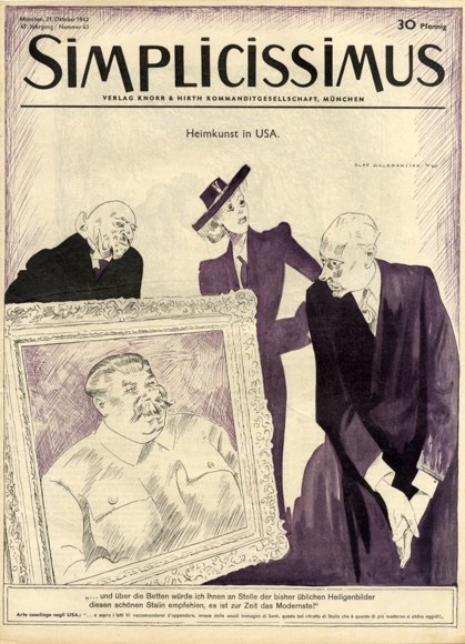 Simplicissimus Heft 43 Oktober 1943 Karikatur Heimkunst in USA  O. Gulbransson Verlag Hirth