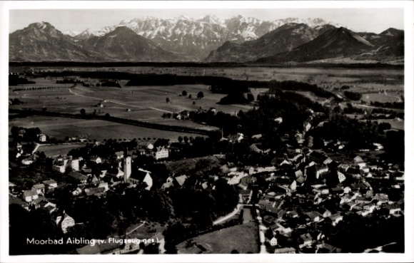 Postcard Bad Aibling in Upper Bavaria, aerial photograph