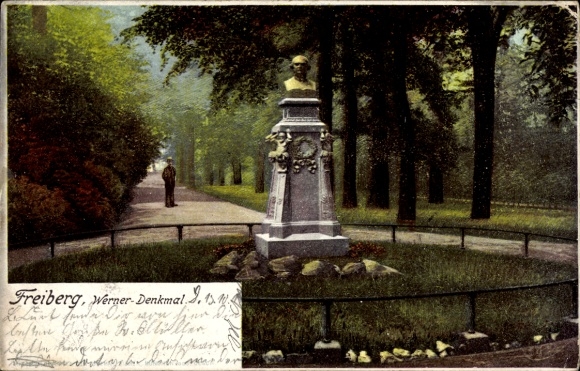 Ak Freiberg in Sachsen, Werner Denkmal, Karl Schne