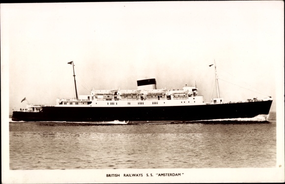 Ansichtkaart British Railways, ferry SS Amsterdam