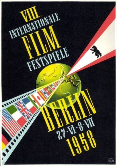 PC Berlin, IX International Film Festival 1958, coat of arms, flags