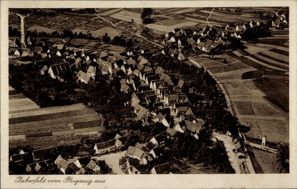 Postcard Zaberfeld in Württemberg, aerial photograph