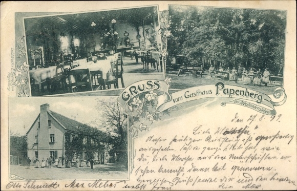 Postcard Neuhaldensleben Haldesleben Börde, inn Papenberg, interior view